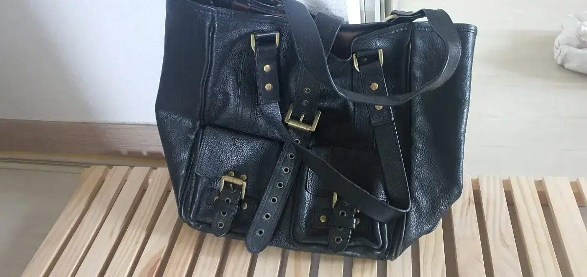 (MULBERRY)멀버리 록산느 ROXANNE A4 블랙 레더 숄더백